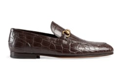 Mocassino Gucci Jordaan uomo in coccodrillo in marrone GUCCI CH