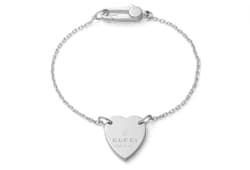 Heart Bracelet with Gucci Trademark in Silver GUCCI Australia