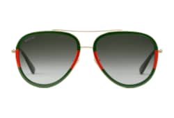 Green Red Web Aviator Sunglasses Gold Metal GUCCI GUCCI US
