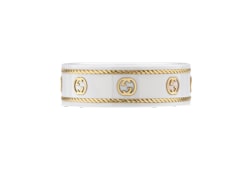 GUCCI リング　アイコン　インターロッキング　ホワイト　15号 アイコン〕オンライン限定 インターロッキングG 18K リング18K