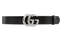 GG Marmont belt in black leather GUCCI US