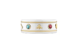 ☆GUCCI☆ビー スター ジェムストーン付き 18K アイコン リング