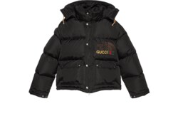 The North Face x Gucci nylon bomber jacket in black | GUCCI The North Face x Gucci nylon bomber jacket in black | GUCCI