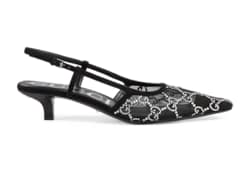 【GUCCI】キャンバス ジャカード スリングバック パンプス GG クリスタル ウィメンズ スリングバック パンプスクリスタル