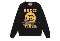 Gucci Tiger cotton sweatshirt in Blue Ready to wear GUCCI SI