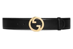 Ceinture large Gucci Blondie en cuir noir GUCCI FR