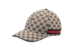 Original GG canvas baseball hat with Web in beige and blue GUCCI UK