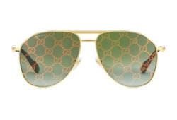 Aviator frame sunglasses in gold toned metal GUCCI US