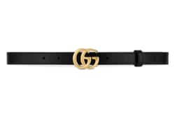 GG Marmont thin belt in Black Leather GUCCI SI