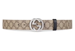 Gucci gg supreme belt with g buckle on sale