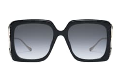 Oversized rectangular sunglasses in black injection GUCCI US
