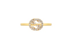 新作【GUCCI】〔インターロッキング〕18K ダイヤモンド リング Gucci Interlocking diamond ring in 18k yellow gold | GUCCI® US