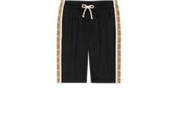 Gucci Men Technical Jersey Shorts W side Bands Black L