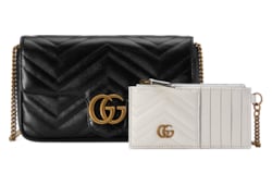 GGマーモント〕スモール ショルダーバッグブラック レザー