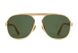 Navigator frame sunglasses in gold toned metal GUCCI AE