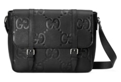 Borsa a tracolla in pelle jumbo GG misura media in pelle nera GUCCI Italia