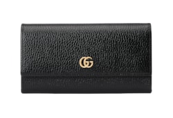 GUCCI 長財布 グッチ ダブルG コンチネンタルウォレット 国内発 ダブルG バイカラー コンチネンタルウォレットブラック＆レッド