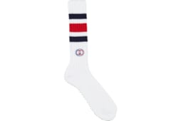 Cotton blend socks with Web in white GUCCI US