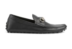 Men s driver with Horsebit in black leather GUCCI AE