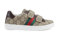 Sneaker bambino Ace in tessuto GG Supreme beige ed ebano GUCCI Italia