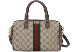 Ophidia mini top handle bag in beige and ebony GG Supreme | GUCCI® SG
