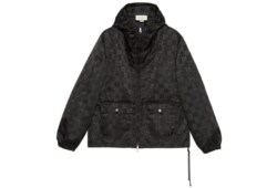 Gucci Off The Grid〕フーデッドジャケットブラック GG ECONYL 