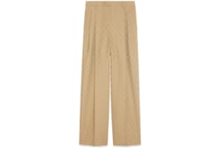 GG wool jacquard trousers in Beige Ready-to-wear | GUCCI® SI