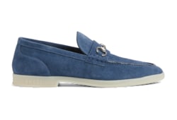 Men s loafer with Horsebit in blue suede GUCCI US