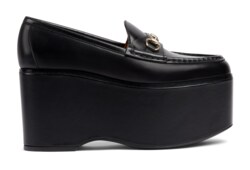 Women s Gucci Horsebit platform loafer in black leather GUCCI Canada