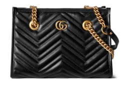 GG Marmont small tote in black leather GUCCI US