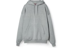 Extra fine knit hooded jumper in light grey melange GUCCI AE