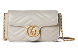 Super mini borsa GG Marmont in pelle grigio chiaro GUCCI Italia
