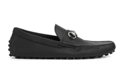 Men's driver with Horsebit in black GG leather | GUCCI® US