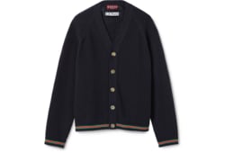 Cotton knit cardigan with Web in Green Ready-to-wear | GUCCI® SI