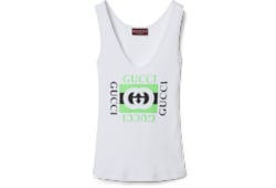 Tシャツ・カットソー GUCCI White Stretch Cotton Tank Top Cotton tank top with Web in white | GUCCI® US
