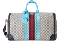 Gucci Savoy large duffle bag in beige and blue GG Supreme GUCCI Canada