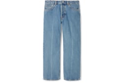 Low waist cropped denim pant in blue | GUCCI® PT