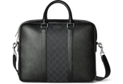 Medium GG briefcase with tag in black leather GUCCI US