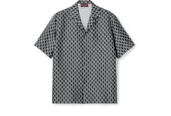 Silk shirt with GG Shadow in Grey Undefined | GUCCI® SI