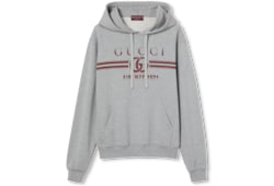 GUCCI Side Line Logo Hoodie 現行タグ グレー GUCCI Logo Stripe Sweatshirt Track Zip Jacket Hoodie Grey