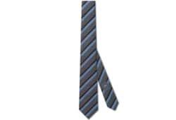 最新な jacquard silk striped Horsebit tie blue sky and grey in 小物