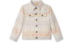 Children's Double G cotton jacket in ivory and multicolor