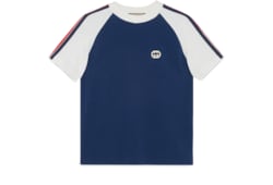 ［関税送料込］GUCCI ロゴ コットン ジャージー Tシャツ コットンジャージー プリント Tシャツネイビー | GUCCI公式