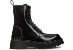 Stivale uomo con dettaglio Web in pelle nera GUCCI Italia