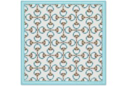 GUCCI アクセサリーコレクション ハンカチ 日本限定 ホースビット プリント コットン ハンカチブルー