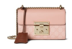 Padlock small shoulder bag in dusty pink leather GUCCI US