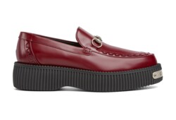 Men's Gucci Horsebit creeper loafer in Rosso Ancora red
