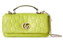 GG Milano mini top handle bag in bright green GG leather