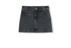 GUCCI グッチチルドレン デニムスカート　12Y チルドレンズ〕GGデニム ミニスカートダークグレー＆ブラック