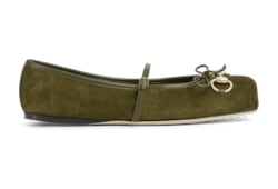 Gucci suede ballet flat with web bow online